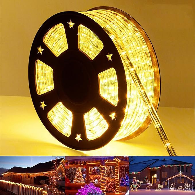 100ft LED Rope Lights Outdoor, 720 LED Connectable and Flexible Tube Lights with 8 Modes, Waterpr... | Amazon (US)