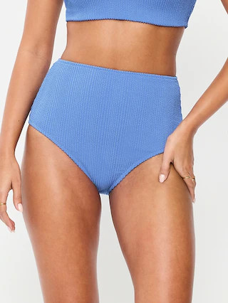 High-Waisted Ribbed Bikini Swim Bottoms | Old Navy (US)