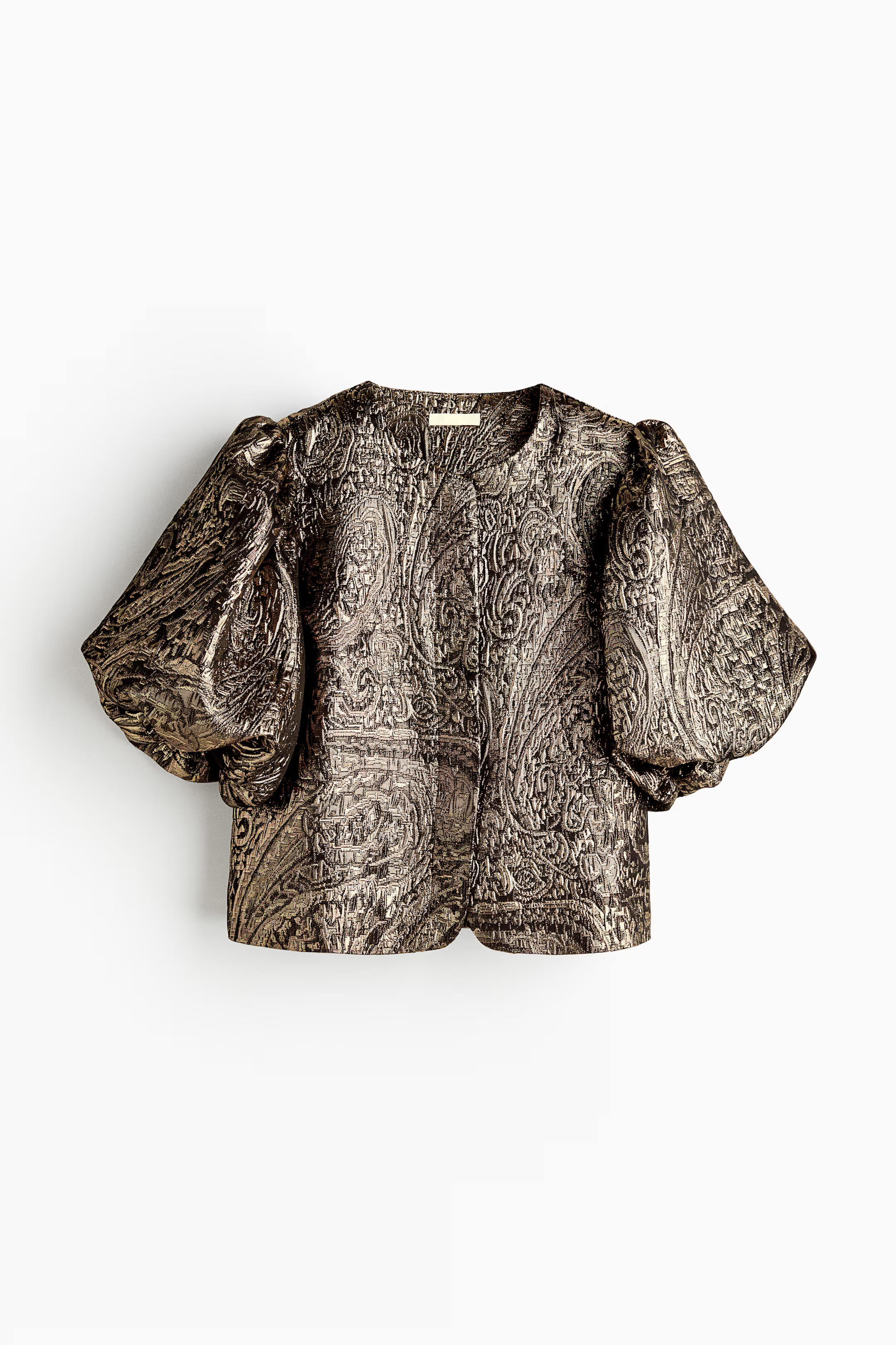 Balloon-Sleeved Blouse - Gold-colored - Ladies | H&M US | H&M (US + CA)