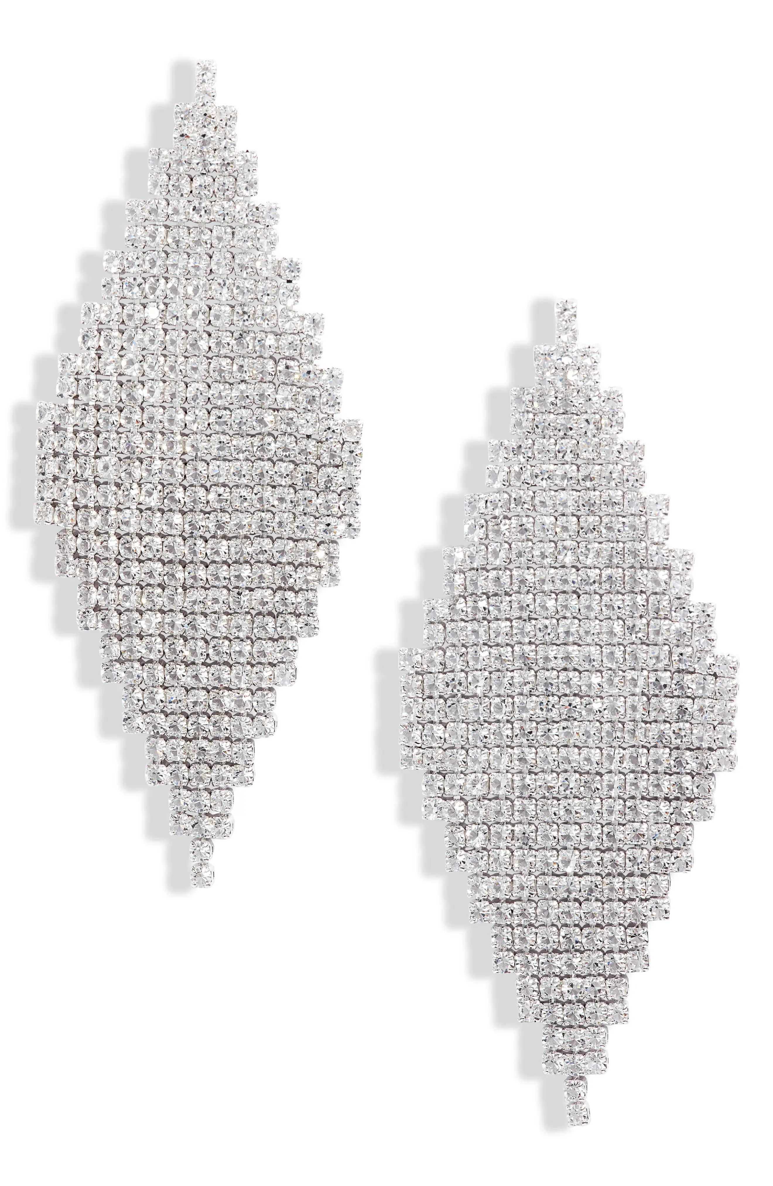 Nordstrom Cubic Zirconia Chandelier Earrings in Clear- Silver at Nordstrom | Nordstrom
