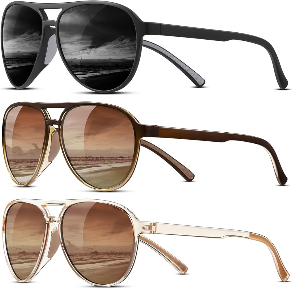 KUGUAOK Polarized Aviator Sunglasses for Women Men Sports Style UV400 Protection Running Sun Glas... | Amazon (US)