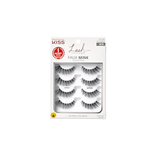 KISS Lash Couture Faux Mink False Eyelashes Multipack, ‘Jubilee’, 10mm, Multiple Lengths, Reusable, Cruelty Free, Vegan, Exclusive Knot-Free Lash Band, 4 Pairs | Amazon (US)