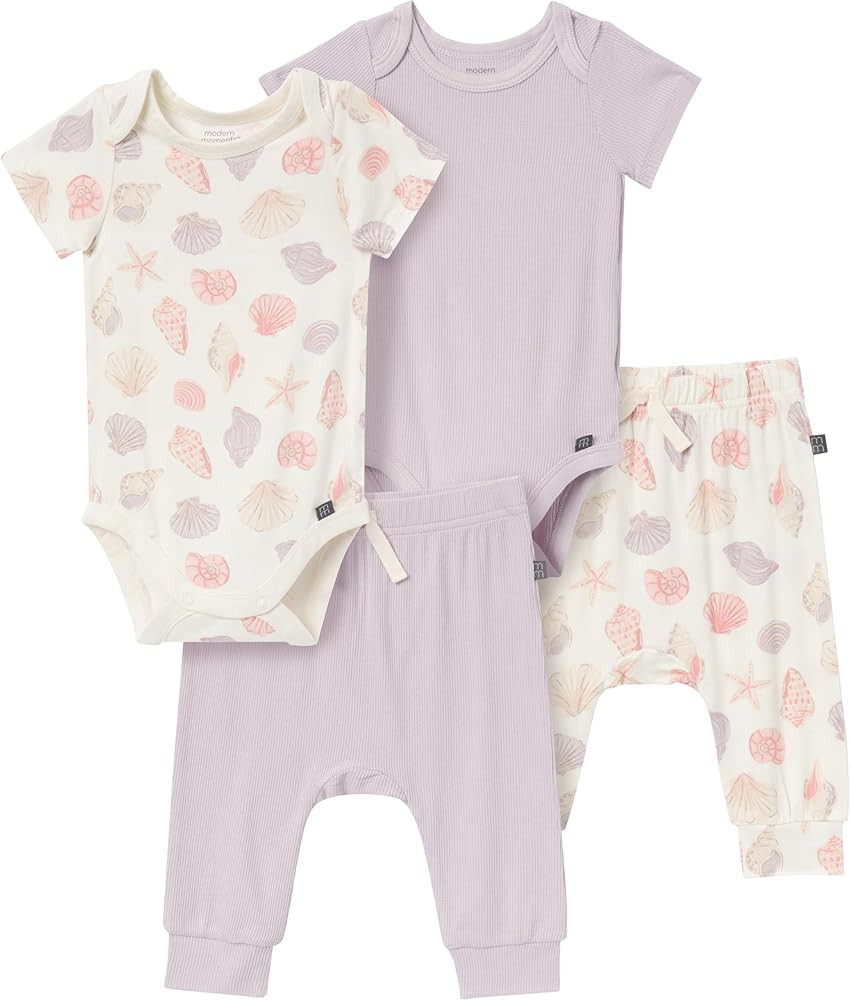 Modern Moments by Gerber Unisex Baby Viscose 4-pack Bodysuit & Pant Set | Amazon (US)