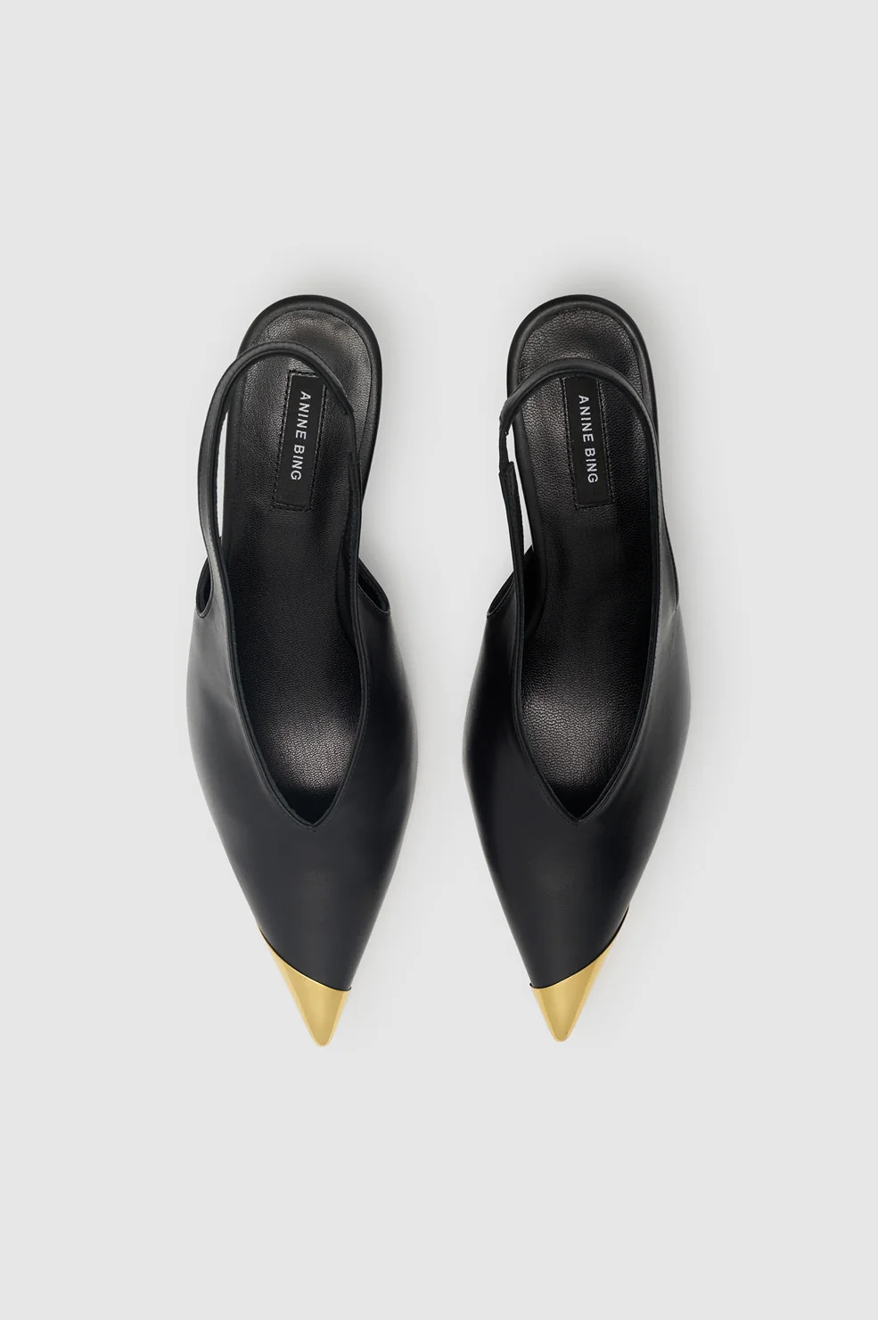 Nelly Slingback Metal Toe - Black | Anine Bing