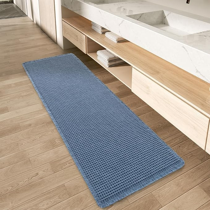 AMOAMI Upgraded Waffle Runner Rug Super Absorbent Non Slip Bath Mats for Bathroom Floor Washable ... | Amazon (US)