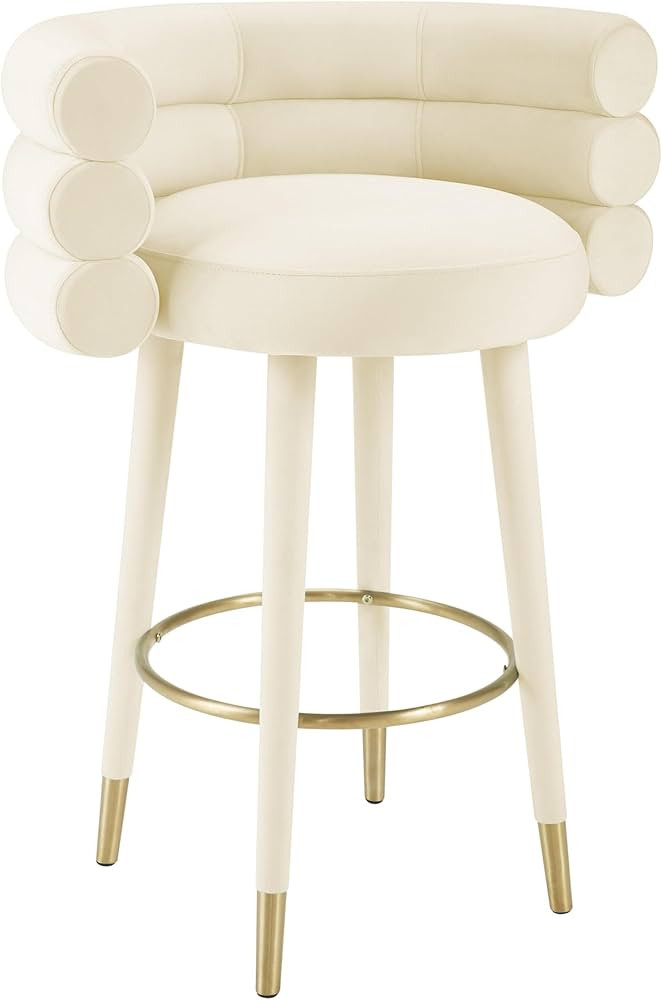 Tov Furniture Betty Cream Velvet Barstool | Amazon (US)