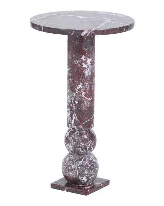 14x24 Solid Zebra Marble Pedestal Table | TJ Maxx