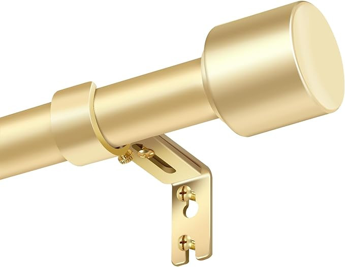 1” Diameter Gold Curtain Rods Itself is 30 to 90 inch, 1 Pack Fit 30-84 inch Windows with Heavy... | Amazon (US)