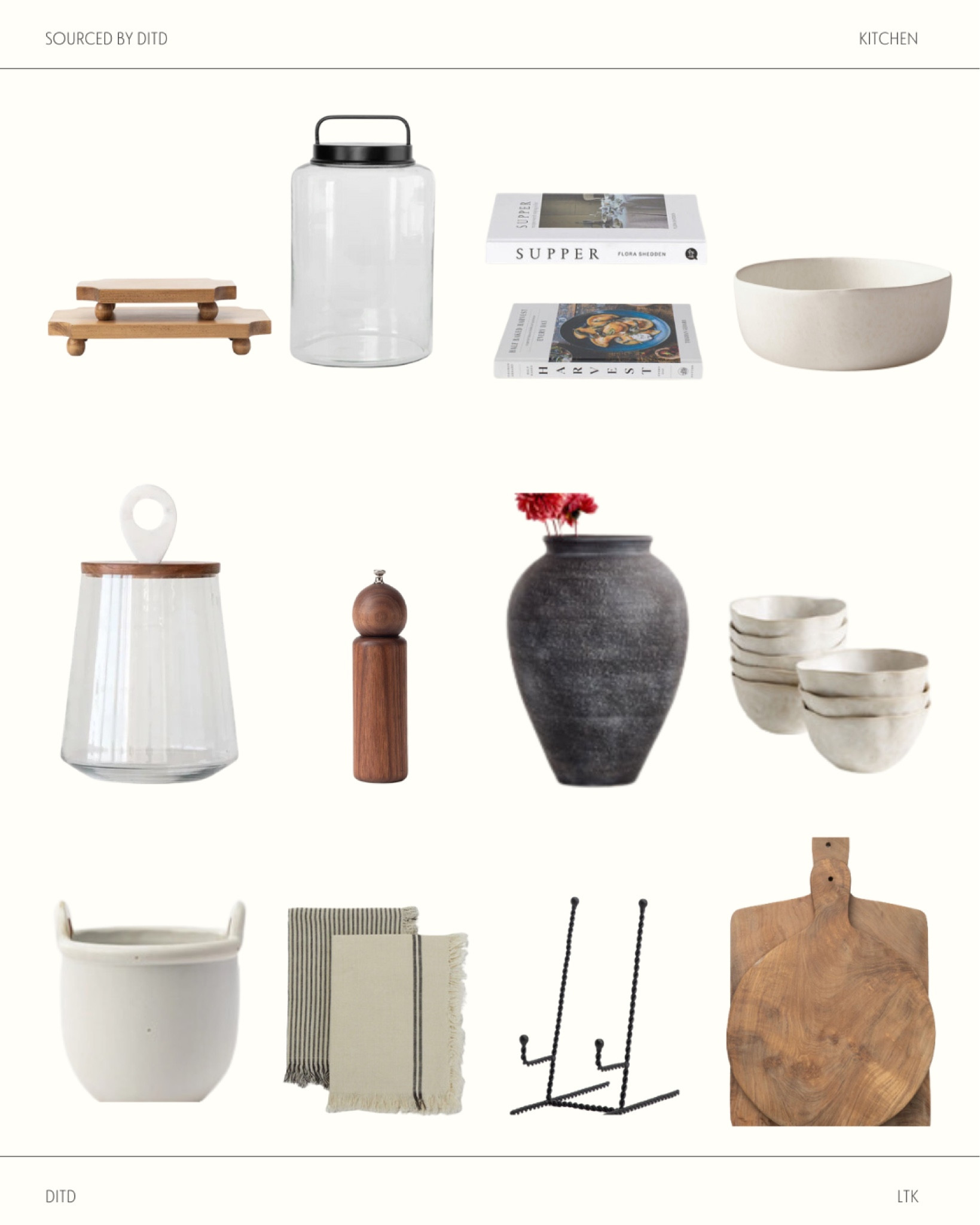 Kitchen styling favorites!

Trays
Canisters
Bowls
Cookbooks
Vase
Salt and pepper shaker
Crocks
Hand towel
Easel
Cutting boards 



#LTKStyleTip #LTKHome #LTKFindsUnder100