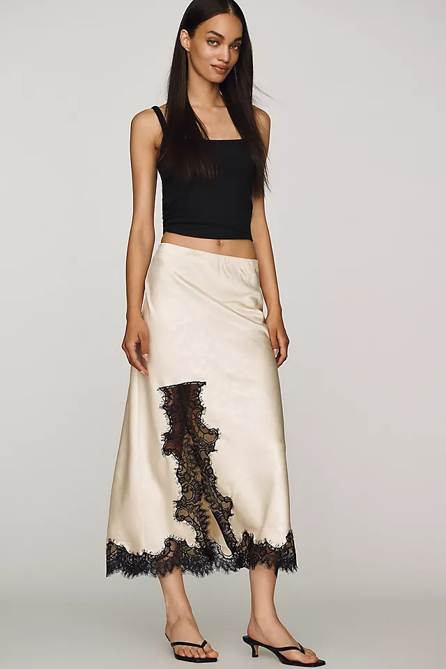 Satin Lace Skirt | Anthropologie (US)