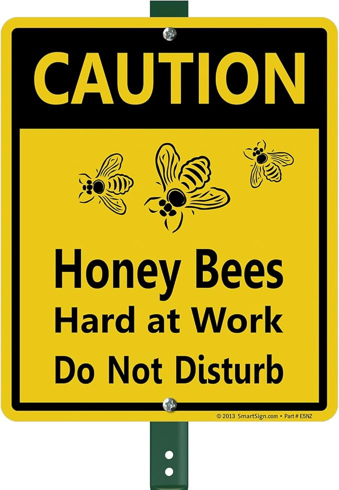 SmartSign "Caution - Honeybees Hard At Work, Do Not Disturb" LawnBoss® Sign | 10" x 12" Aluminum... | Amazon (US)