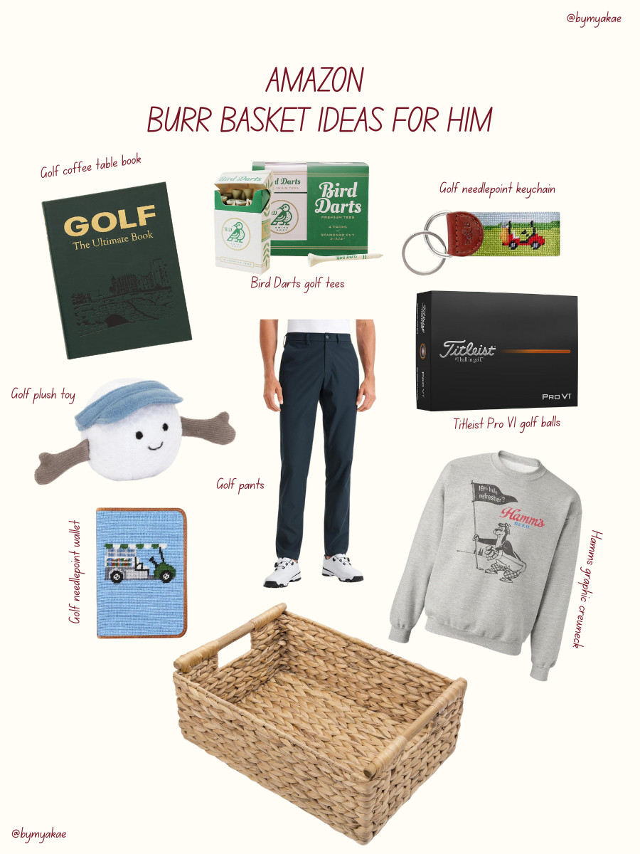 ✨ AMAZON BURR BASKET IDEAS FOR THE GOLF GUY ✨
For the guy who is always talking about his next tee time lives in golf pants on the weekends and somehow turns every casual hang into a range day. The one who loves a good graphic crewneck clean accessories and anything that upgrades his game just a little bit.

If you are shopping for your boyfriend your dad your brother or your favorite golf obsessed guy this burr basket is such a win. Think fun golf finds elevated essentials cozy layers and the little details that make his hobby feel even more fun.

Save this for when you need an easy thoughtful gift ⛳️

#ltkgiftguide #giftguideforhim #golfgiftideas #burrbasketideas #amazonfinds #mensgiftideas #bymyakae 

 #LTKGiftGuide #LTKHoliday #LTKSaleAlert