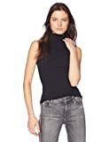 Enza Costa Women's Rib Sleeveless Turtleneck, Black, S | Amazon (US)