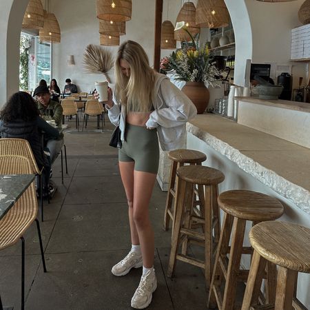 Casual outfit, matching set, biker shorts, coffee shopp

#LTKstyletip #LTKfitness