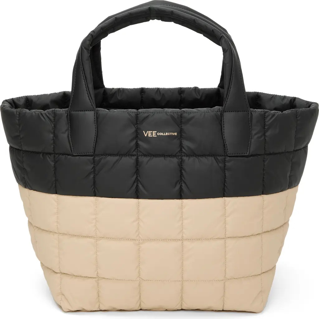 VeeCollective Medium Porter Quilted Recycled Nylon Tote in Black Desert Mul at Nordstrom | Nordstrom