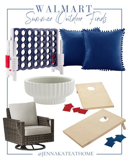 Walmart outdoor summer finds, including large connect for game, decorative pillows, wicker outdoor furniture, ceramic planters, cornhole games, coastal style home decor

#LTKHome #LTKFamily #LTKSeasonal