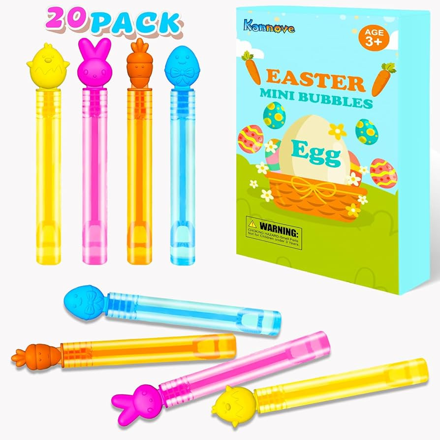 Easter Mini Bubbles Wands Party Favors for Kids-20Pack, Easter Basket Stuffers for Toddlers, East... | Amazon (US)