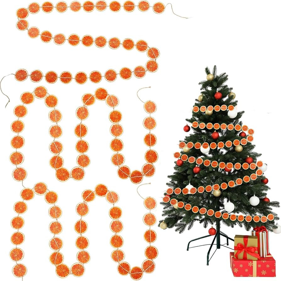 3 Pcs Christmas Decorations 9.84ft Acrylic Orange Slice Christmas Garland with Rope Hanging Farmh... | Amazon (US)