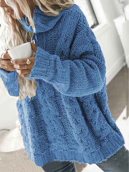 Long Sleeve Turtleneck Tunic Sweater Knit Jumper | Noracora