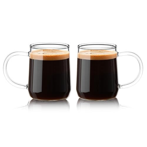 ZMZKKLL Glass Espresso Cups Set of 2, 3 oz Clear Espresso Shots Cup with Handle, Mini Coffee Cups Glasses Mugs, Demitasse Cups, Cappuccino Cup, Suit for Espresso Machine, Microwave Dishwasher Safe | Amazon (US)