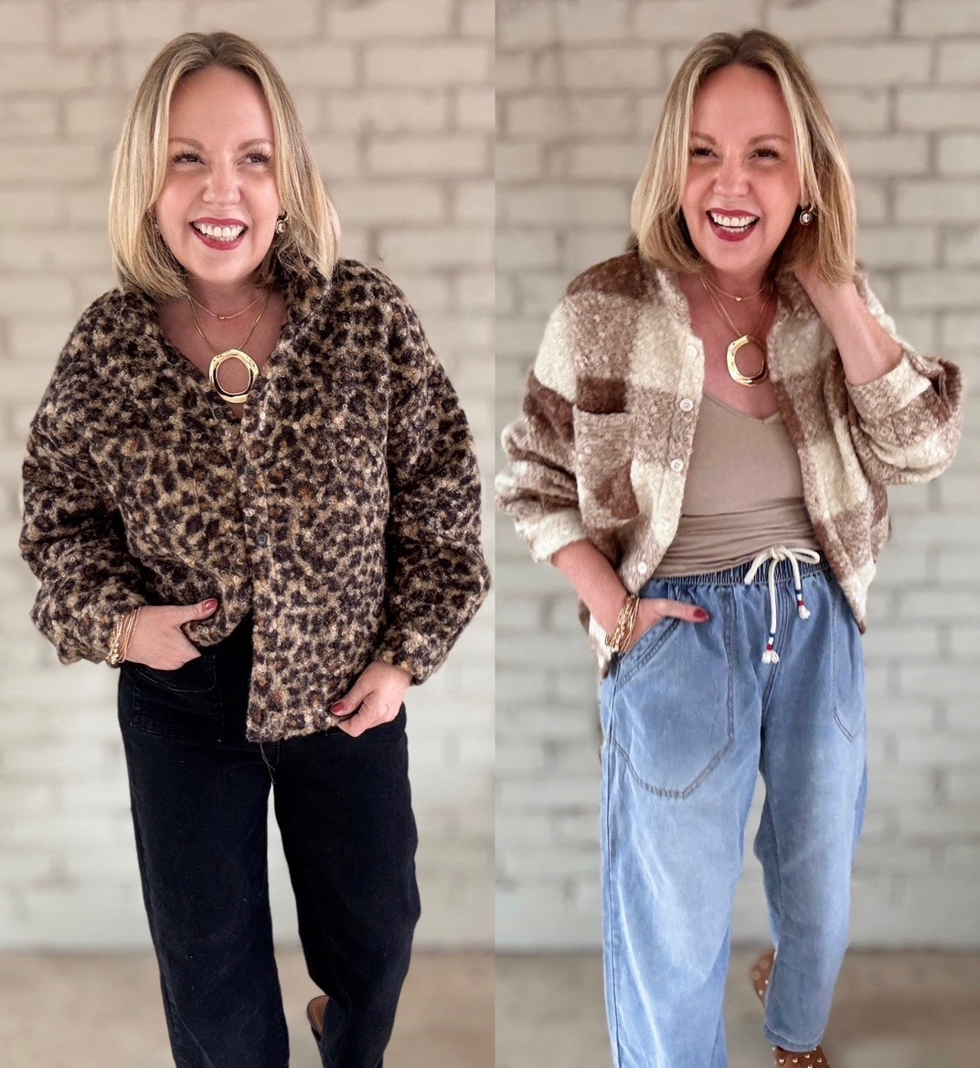 Medium shackets; 10 black jeans; medium pull on denim 

#LTKGiftGuide #LTKOver40 #LTKSaleAlert