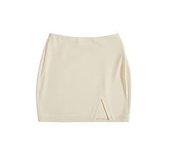 Verdusa Women's Split Hem Zipper Side Bodycon Mini Skirt | Amazon (US)