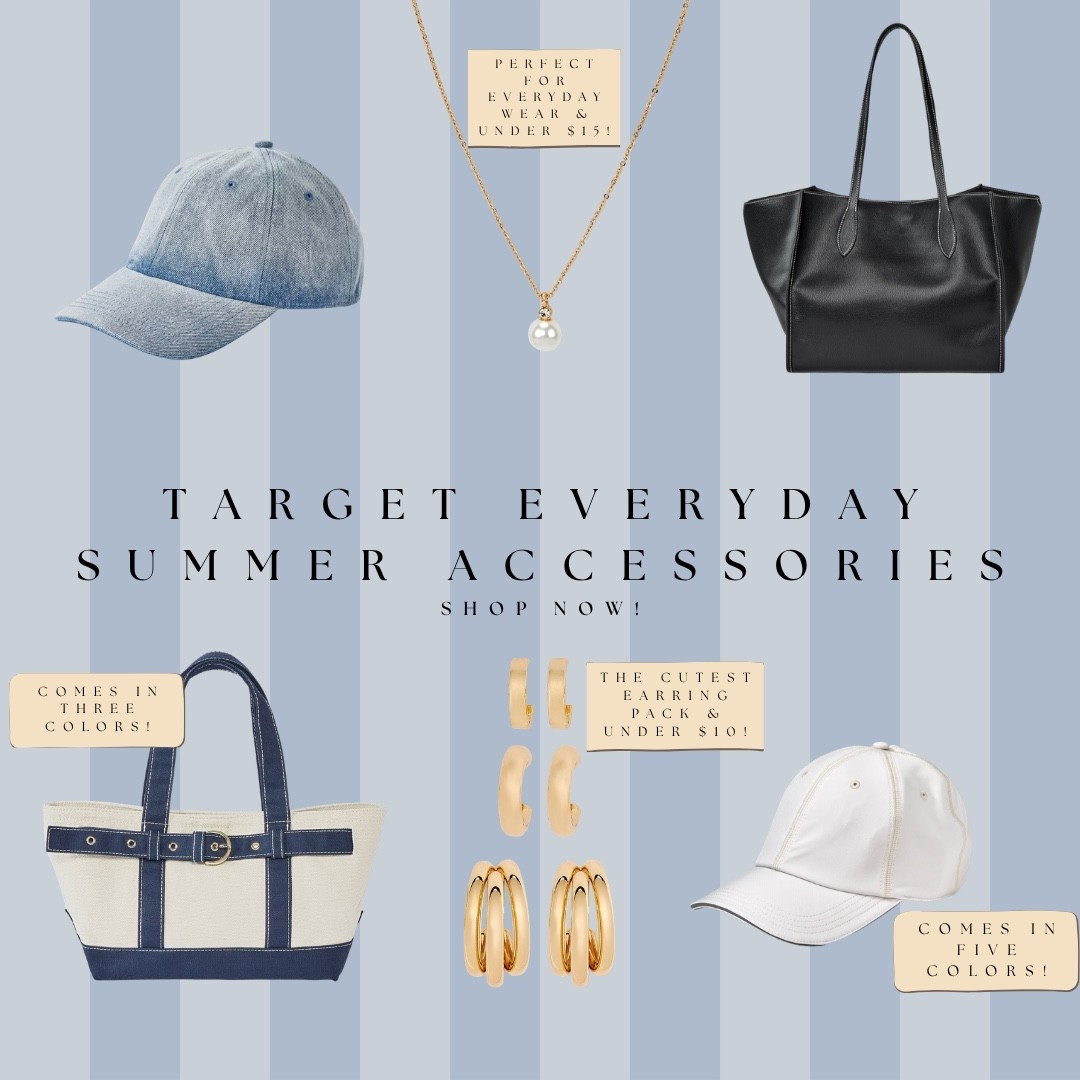 Target’s everyday summer accessories are giving so much for so little 👏 The pearl pendant necklace is under $15, the gold hoop earring pack is under $10, the canvas tote comes in three colors, and the baseball cap comes in five — all the summer staples you need. All linked!

#LTKdayinmylife #LTKgrwm #LTKootd