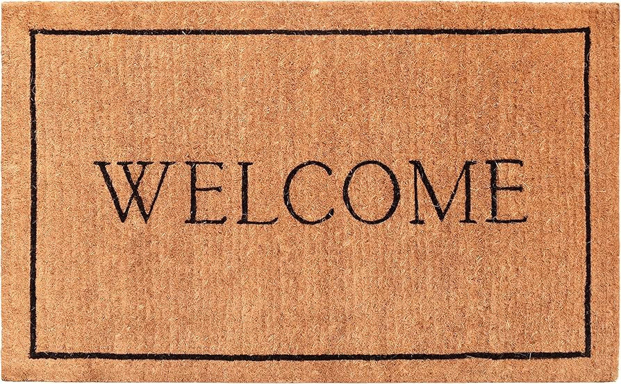 Calloway Mills AZ104811830 Welcome Border, 100% Coir Doormat, 18" x 30" x 1.50", Natural/Black | Amazon (US)