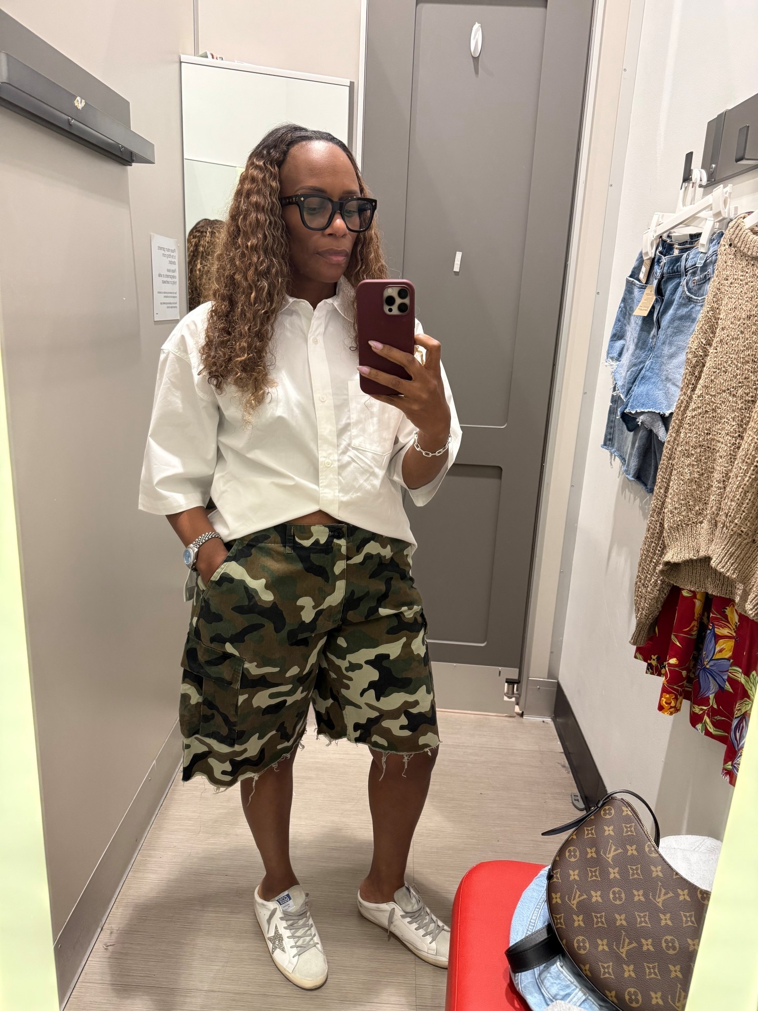 Soft + strong energy 🤍🖤

Styled the new  button-down with camo cargos for that elevated off-duty look. Clean white top, statement shorts, everyday sneakers….effortless but put together.

This is how you mix classic + edge without overthinking it.

#LTKStyle #LTKFinds #LTKUnder50 #TargetStyle #TargetFinds #KBB #CasualChic #StreetStyleWomen #WeekendStyle #EverydayFashion #AffordableStyle #DenimAndCamo #EffortlessOutfit #WomenWithStyle #MinimalWithEdge #OnTrend #StyleInspo #ShopWithMe #LTKCreator

#LTKootd #LTKOver40 #LTKMidsize