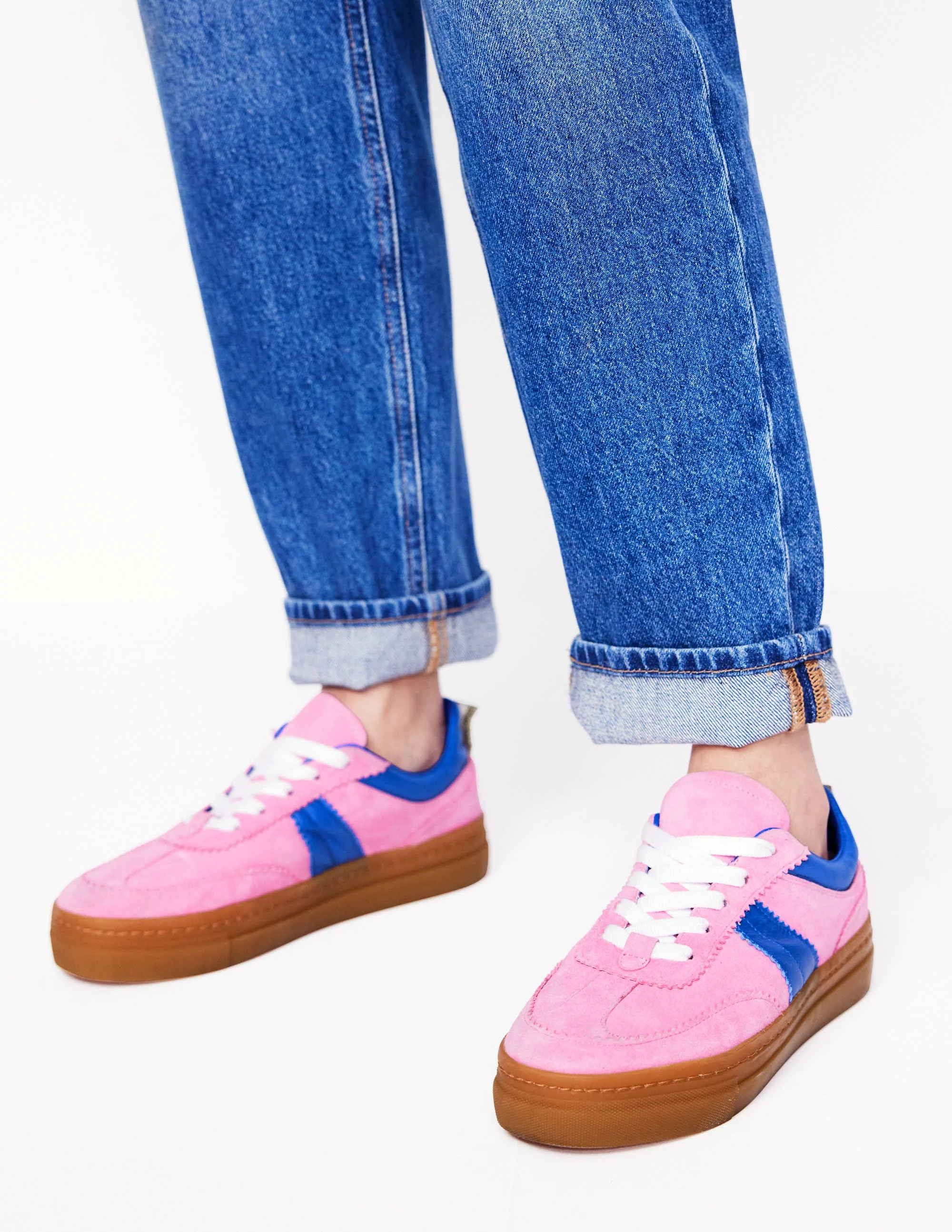 Erin Flatform Tennis Trainer-Pink | Boden UK