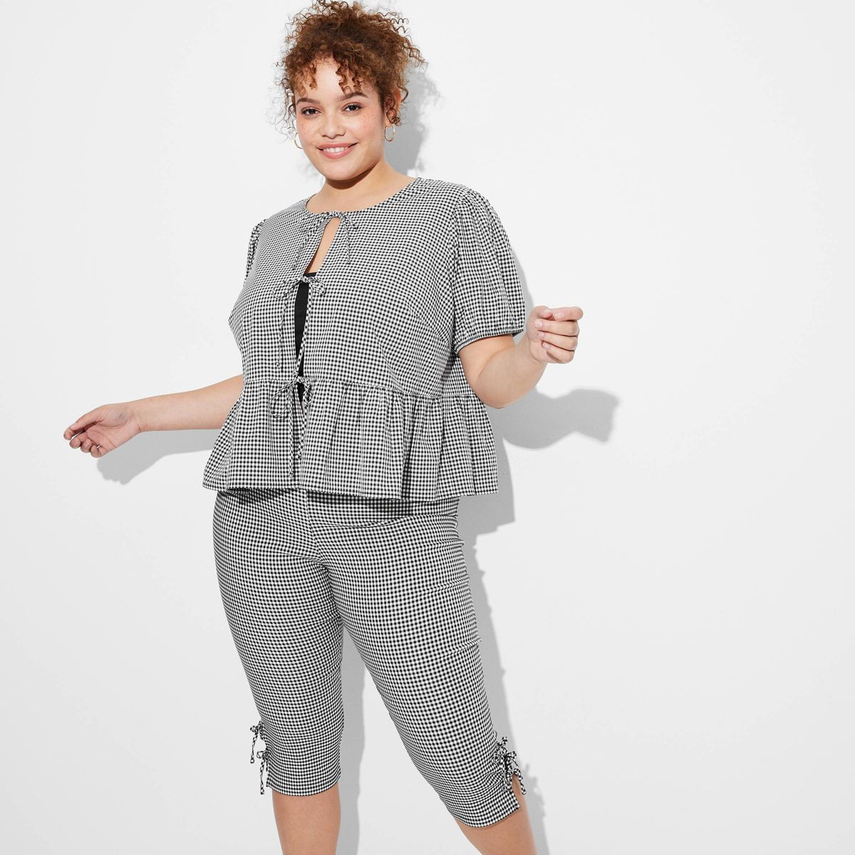 Women's Puff Sleeve Tie-Front Peplum Blouse - Wild Fable™ | Target