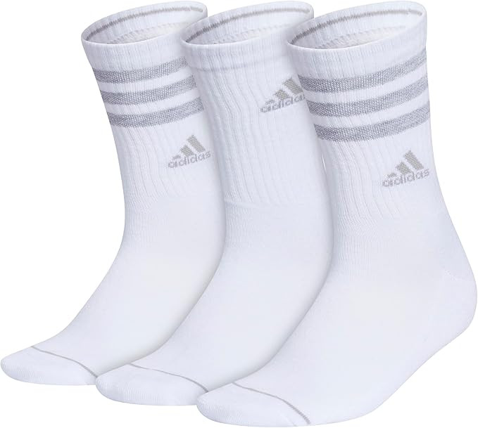 adidas Women's Crew Socks, 3-Stripe Cushioned Socks with Arch Compression, Comfortable, Stylish a... | Amazon (US)