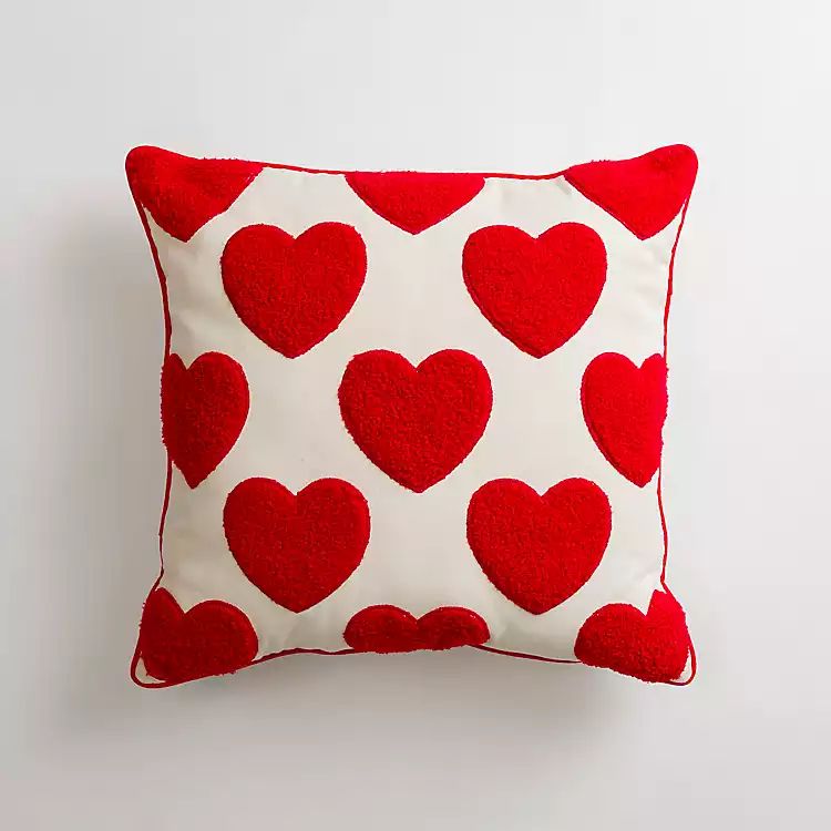 New! Red Heart Applique Pillow | Kirkland's Home