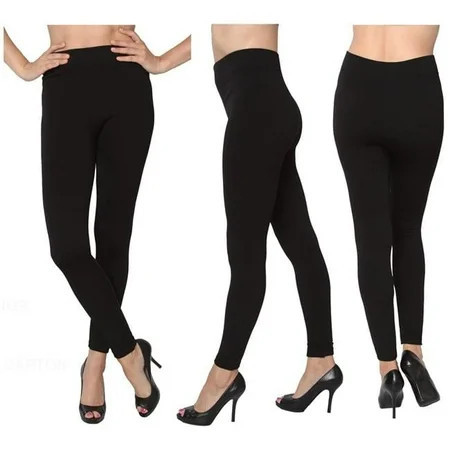 Seamless Leggings with Brushed Lining Black - Queen Size - Case of 36 - 36 Per Pack | Walmart (US)