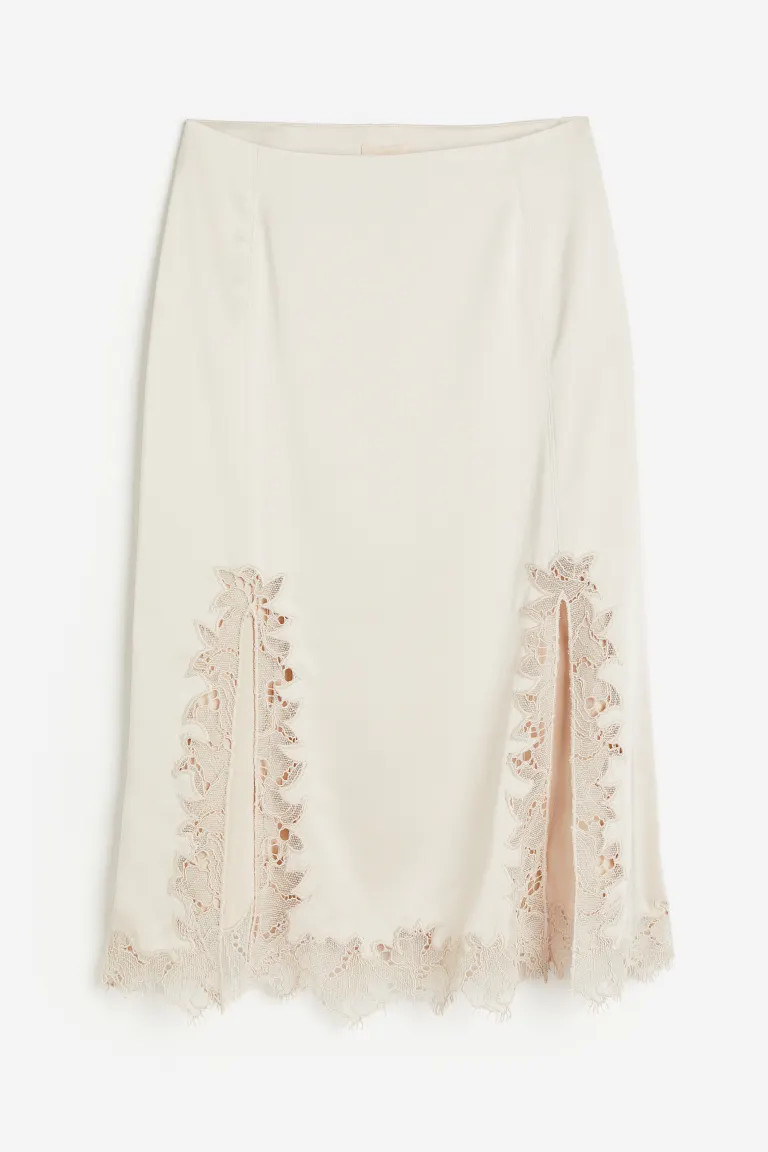 Satinrock mit Spitze | H&M (DE, AT, CH, NL, FI)