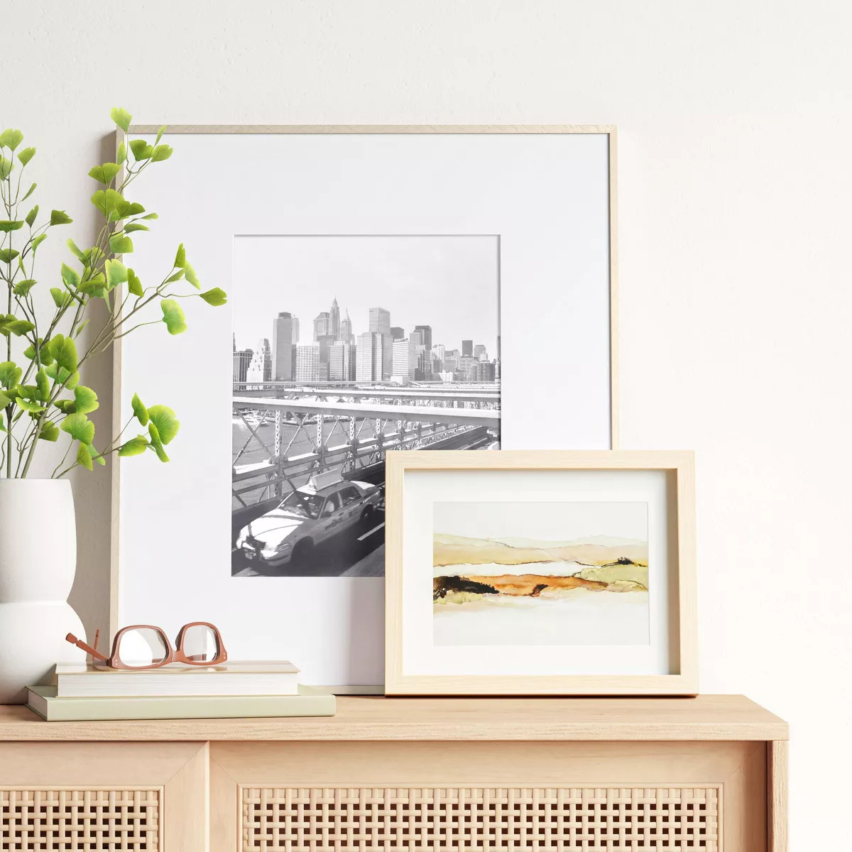 19.4" x 22.4" Matted to 11" x 14" Thin Gallery Oversized Image Frame Brass - Threshold™: Modern... | Target