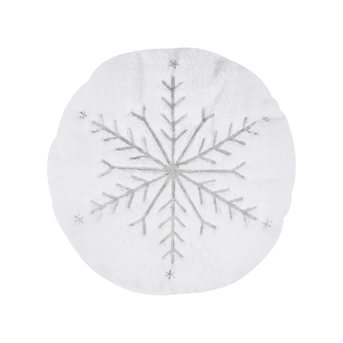 O Christmas Tree Round Metallic Snowflake Pillow | Levtex Home