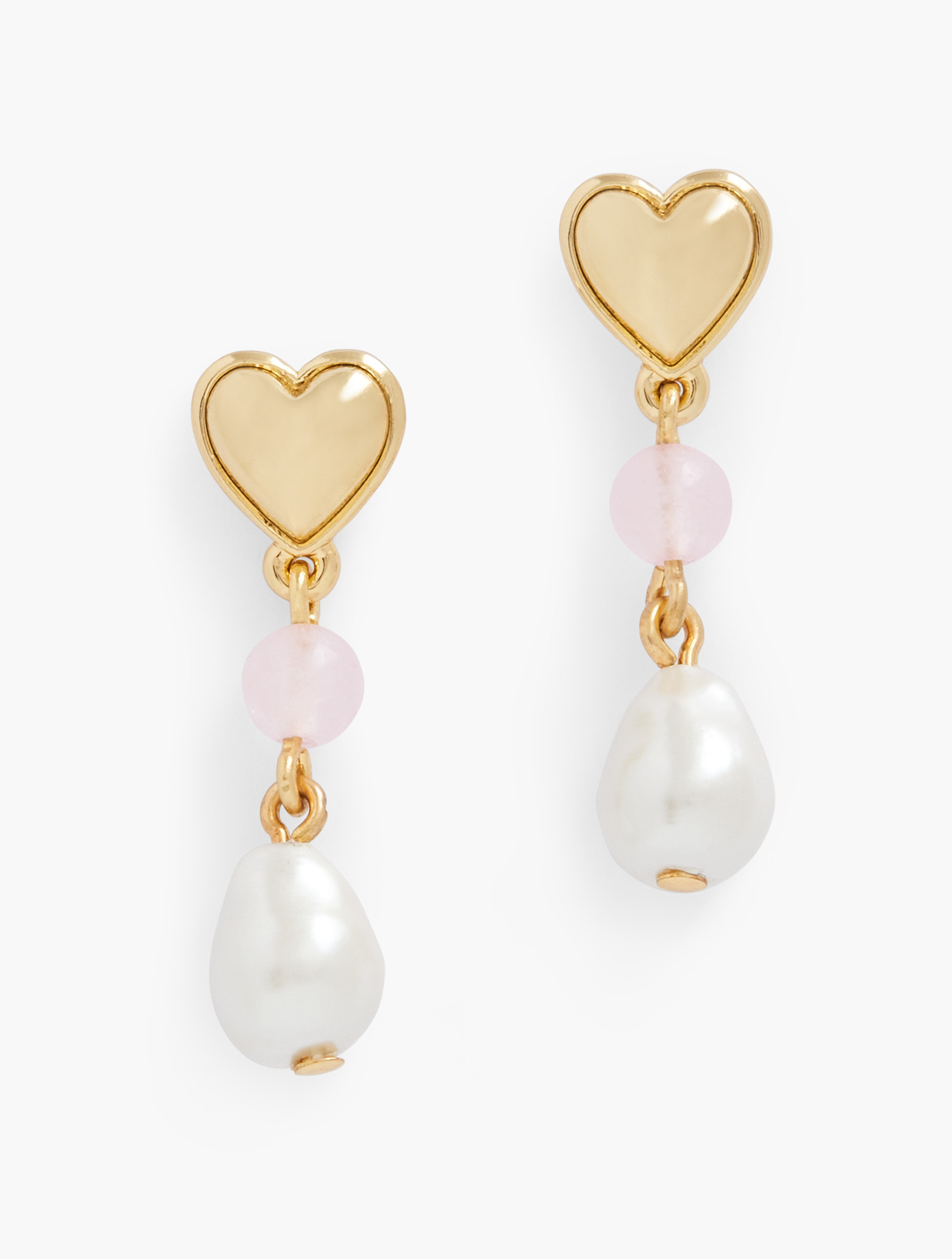 Sweetheart Drop Earrings - Pink Dogwood/Gold - 001 Talbots | Talbots