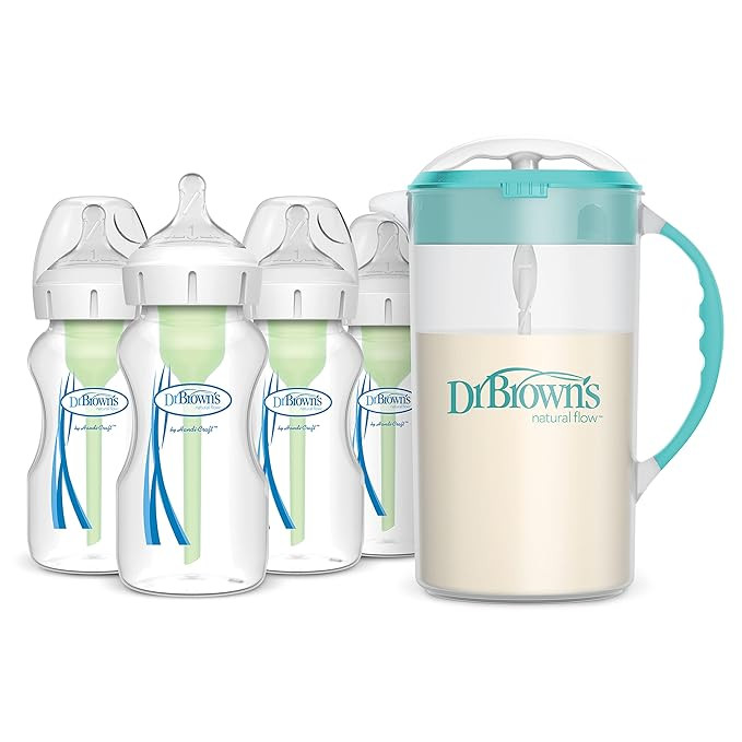 Dr. Brown's Baby Formula Mixing Pitcher 32oz, Teal with Anti-Colic Options+ Wide-Neck Baby Bottle... | Amazon (US)