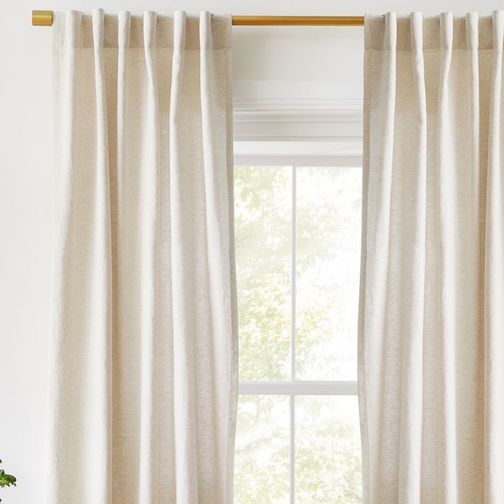 Custom Size European Flax Linen Curtain & Blackout Lining - Natural | West Elm (US)