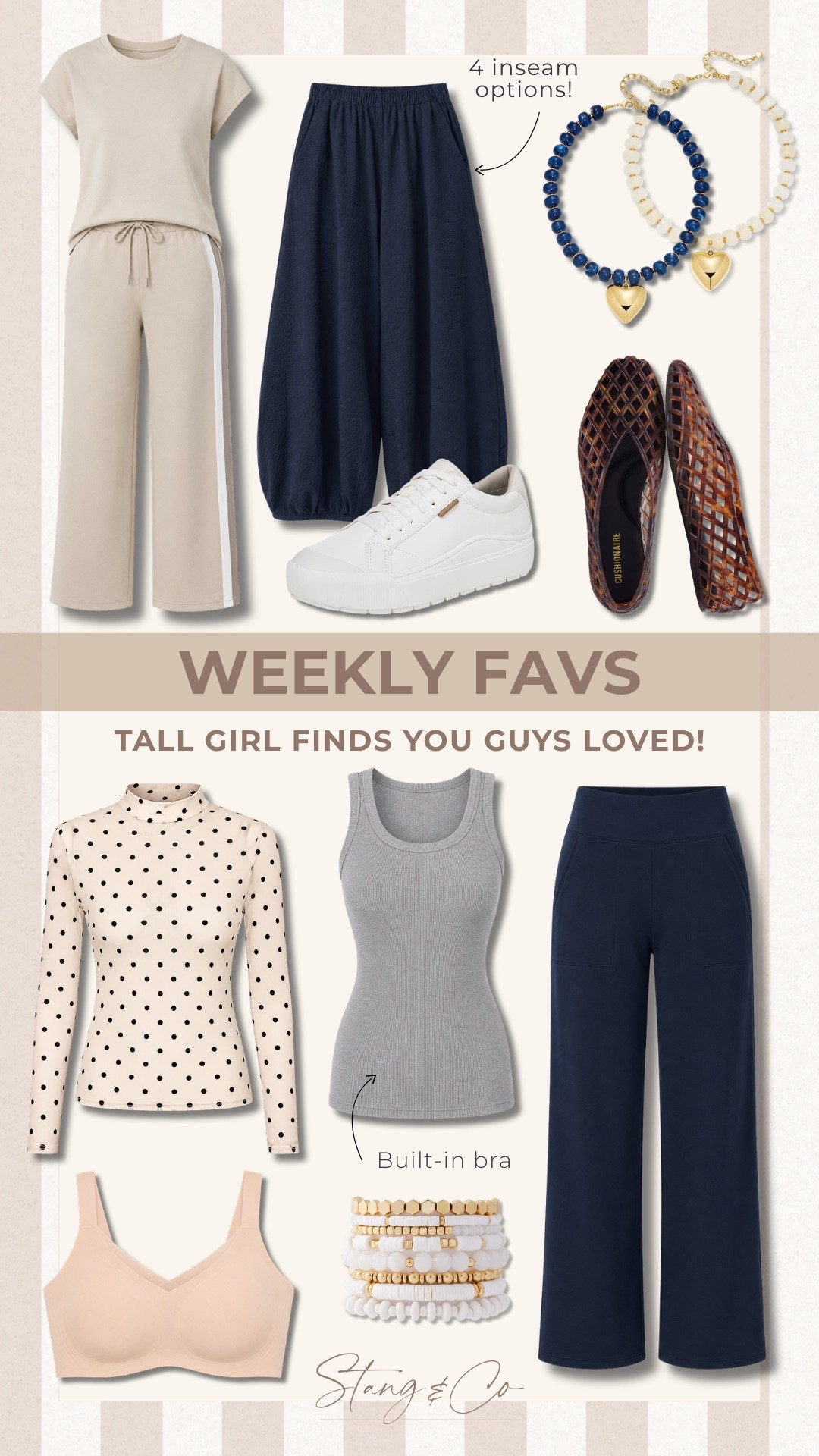 These are the pieces you all couldn’t stop adding to cart this week, and I completely get the hype. The tall girl friendly pants with multiple inseam options, the built in bra tank, the comfiest lounge set, and a few everyday staples I’ve been wearing on repeat are all linked here!

Tall girl fashion, weekly favorites, best sellers, lounge set, built in bra tank, wide leg pants, everyday style, casual outfits, Amazon fashion, comfortable basics, StangandCo

#LTKootd #LTKSeasonal #LTKTall