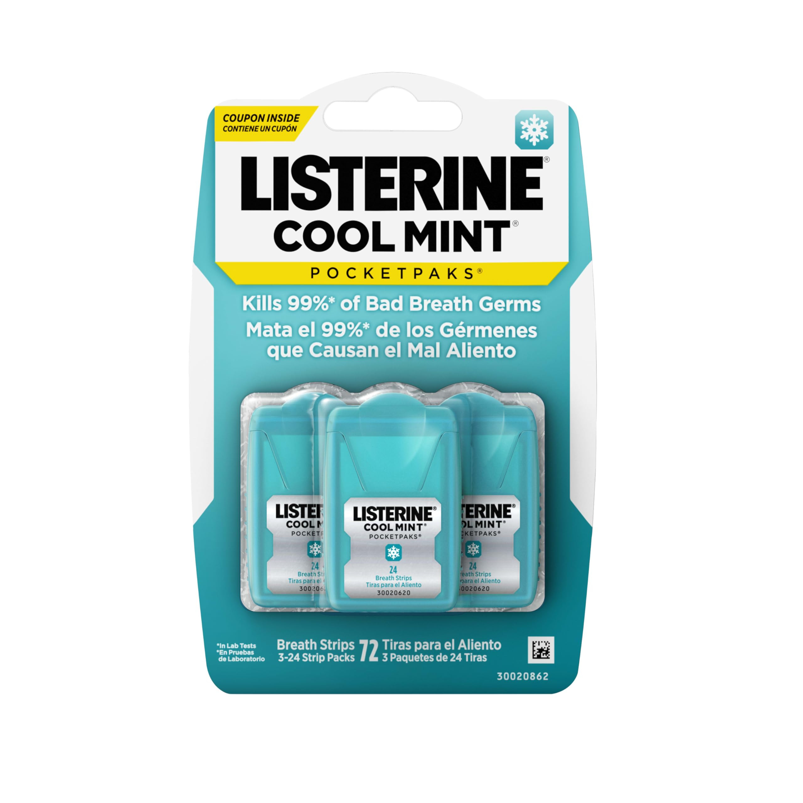 Listerine PocketPaks Cool Mint Breath Strips, Portable Pocket-Sized Oral Care Mouth Freshener, Di... | Amazon (US)