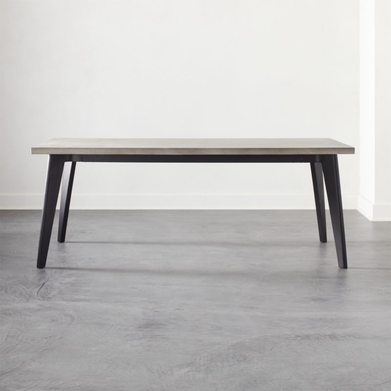 Harper Black Modern Dining Table with Concrete Top + Reviews | CB2 | CB2