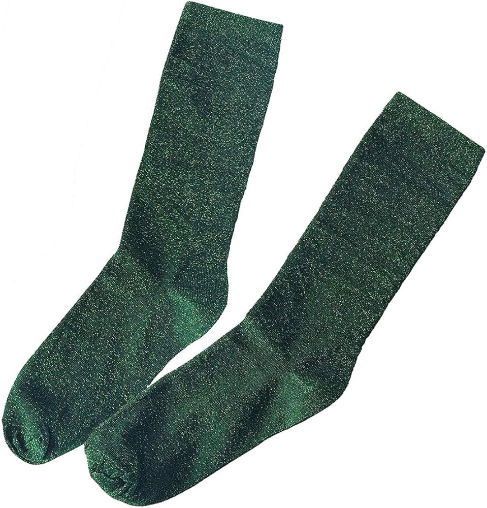 2 Pairs Women's Novelty Glitter Ankle Socks Casual Ladies Bright Retro Sox Piles Sock | Amazon (US)