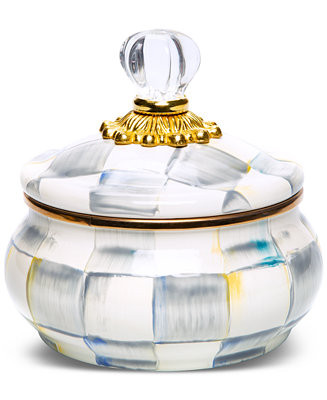 Mackenzie-Childs Sterling Check Squashed Pot - Macy's | Macy's