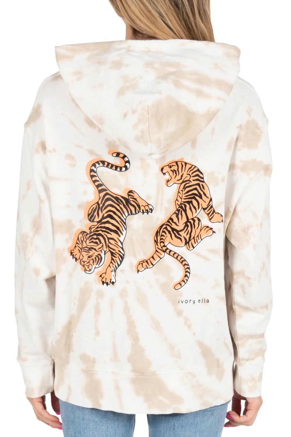 Sand Swirl Tie Dye Hoodie | Ivory Ella