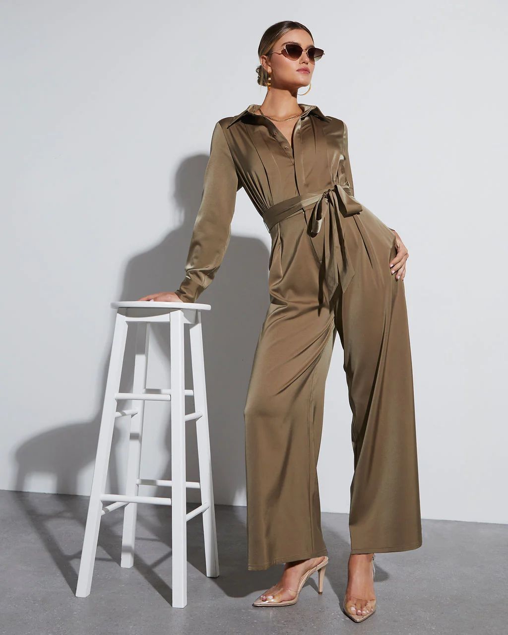 Pull It Together Satin Pocketed Jumpsuit | VICI Collection