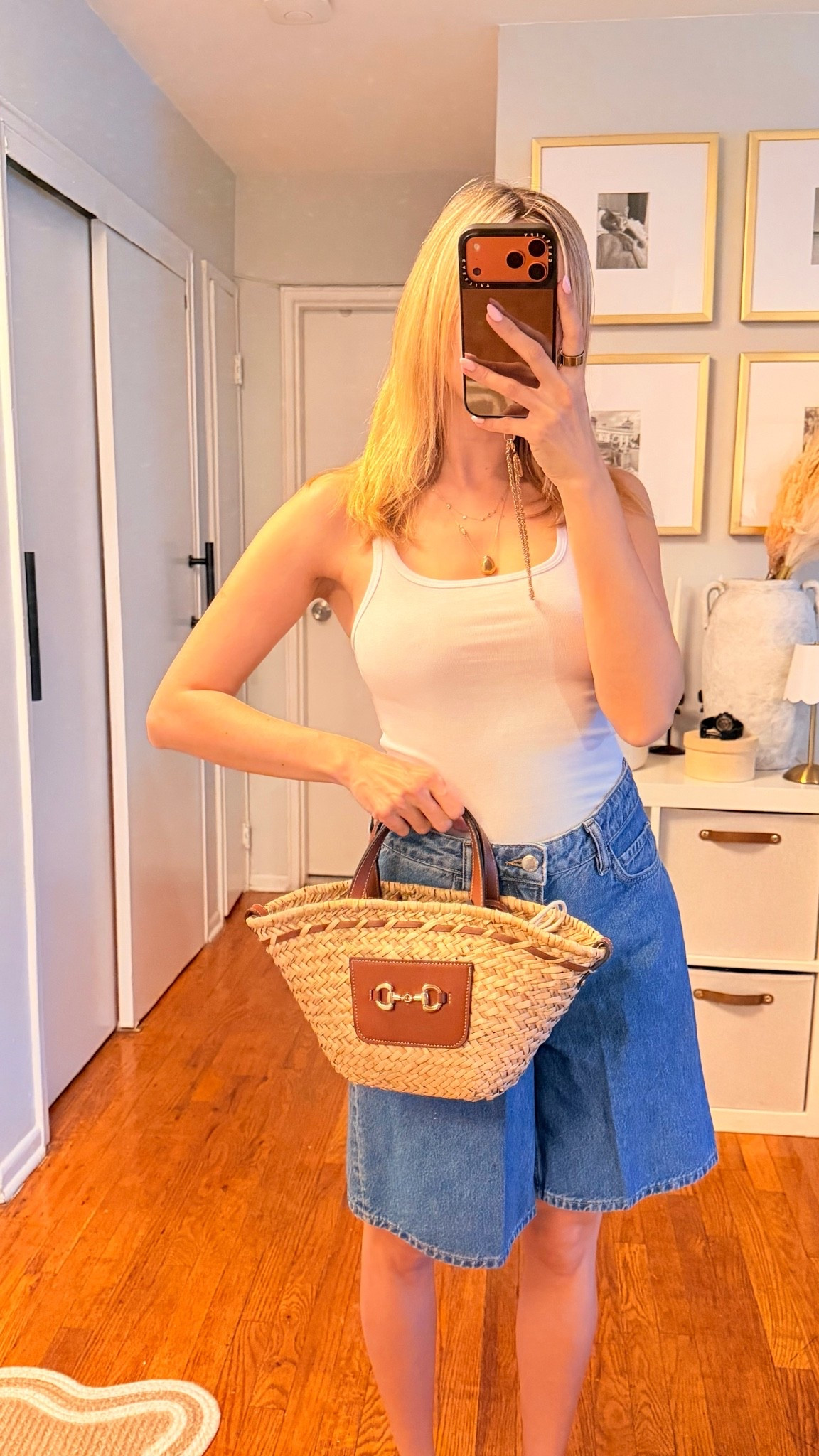 This Mango look is giving 90s! Fitted tank top + Bermuda shorts. Now  on sale together with my basket bag! 

Denim Bermuda shorts • denim shorts • white tank top • summer bag

#LTKootd #LTKgrwm #LTKSeasonal