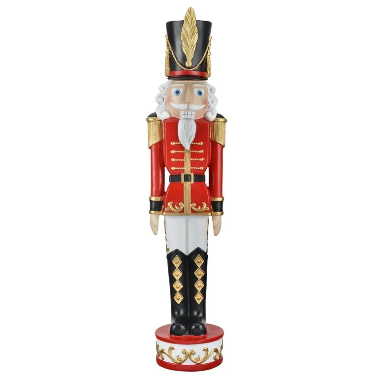 Haute Decor 37" Tall Classic Christmas Nutcracker - Red and Black - Heavy Resin Construction - Wa... | Walmart (US)