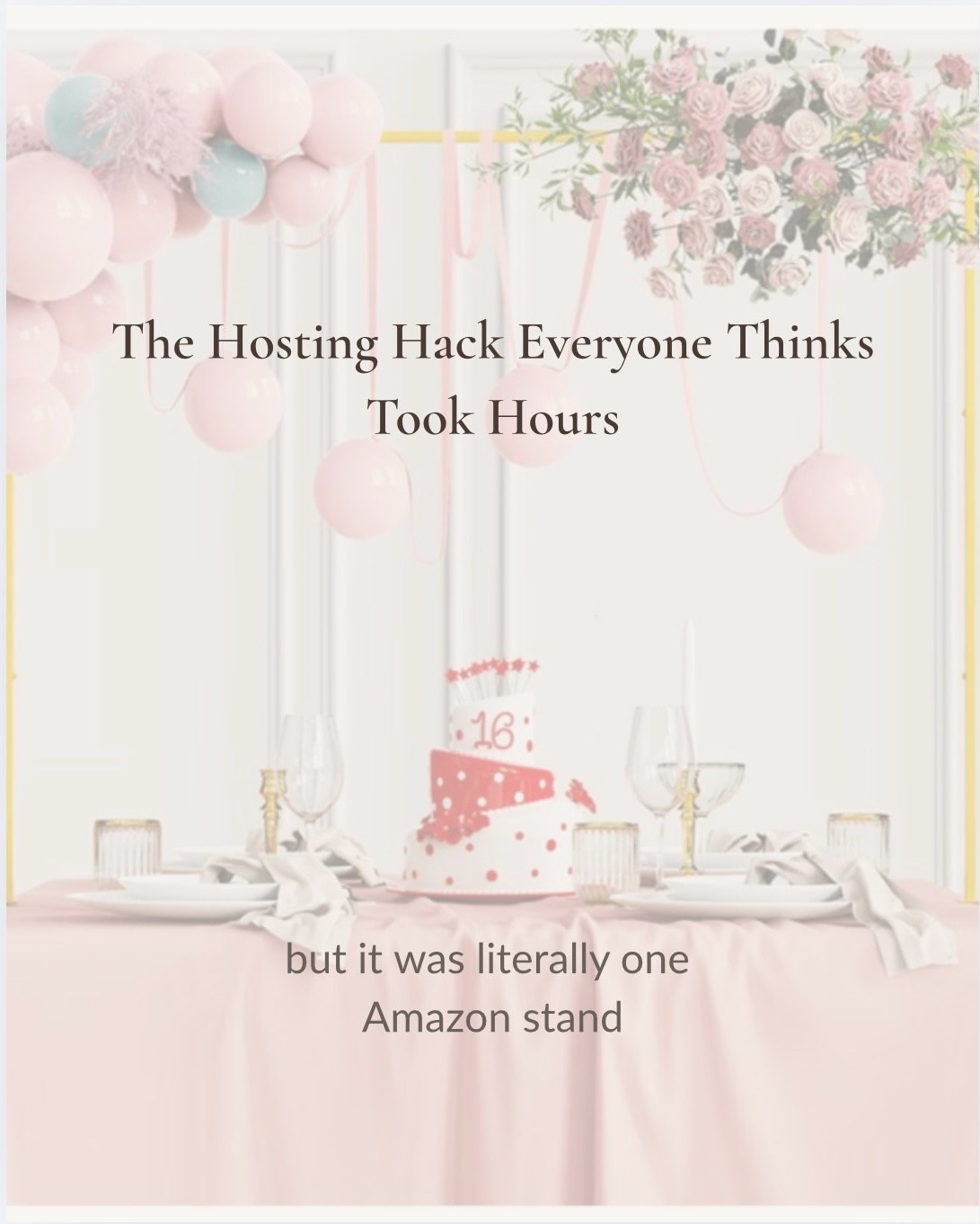 POV: you discovered over-the-table decor and now every party needs a floral installation ✨

This adjustable table arch completely changed how I style hosting setups. It makes even a simple table feel elevated, custom, and event-worthy without spending a fortune on professional decor.

I already have about 27 ideas for this:
🌸 garden brunches
🎓 graduation parties
🥂 bridal showers
🍋 Italian summer tables
🎄 holiday hosting
🏈 tailgates

Tell me the FIRST theme you’d create 👀  #tablescape #partydecor #amazonhomefinds #gardenparty #hostesswiththemostess

#LTKHome #LTKdayinmylife #LTKOver40